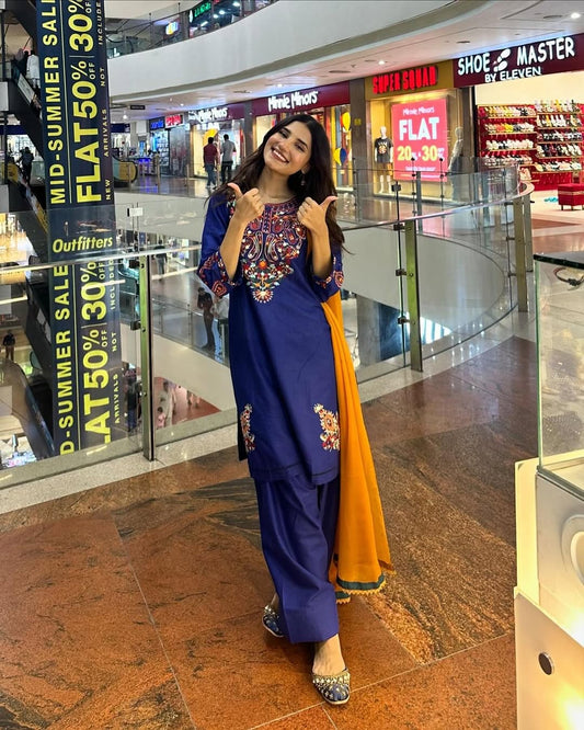 Janefar Embroided 2Pcs Stitched